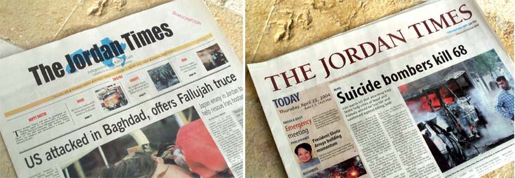The Jordan Times: Before and After the SYNTAX redesign