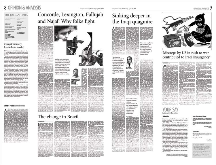 The Jordan Times opinion pages