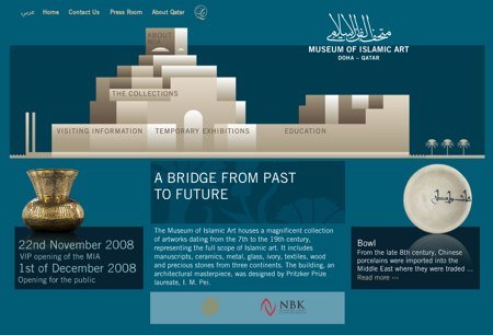 Museum of Islamic Art,web site's home page