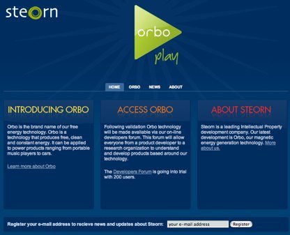 Steorn's new web site
