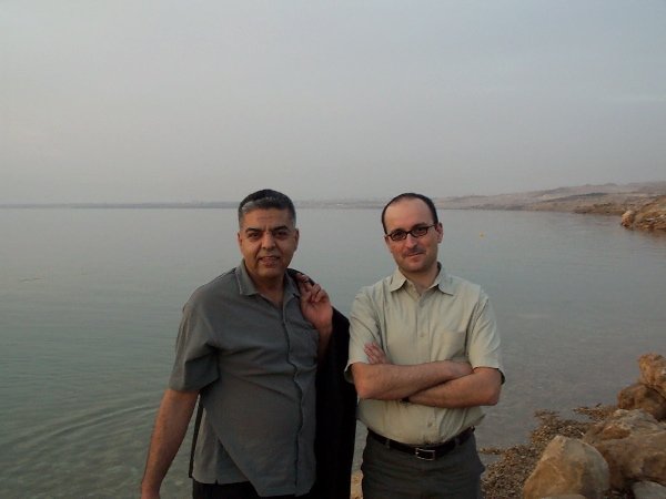 Prof. Rayan Abdullah and Ahmad Humeid at the Dead Sea
