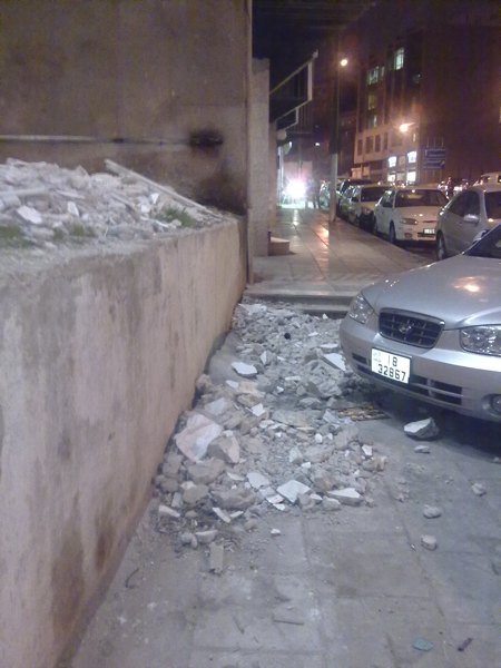 Amman sidewalk debris