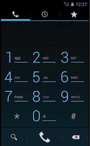 Android Ice Cream Sndwich dial pad