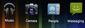 Music, Camera, People, Messaging icons on Android