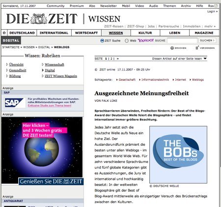 Die Zeit article about the BOBS
