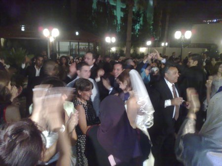 Dancing crowd and Roba and Musa's wedding